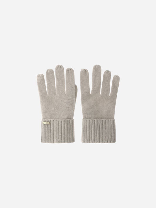 STOCKING-STITCH CASHMERE GLOVES