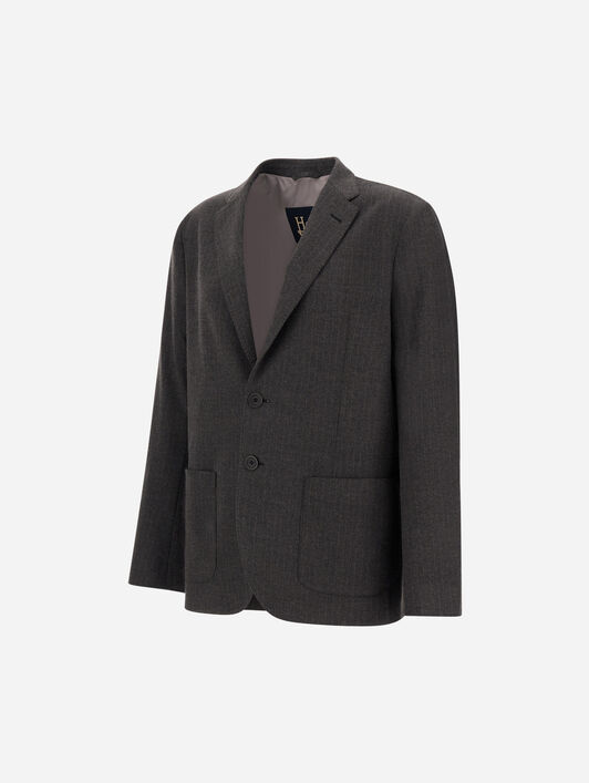 TECHNICAL FABRIC BLAZER WITH PINSTRIPE PATTERN