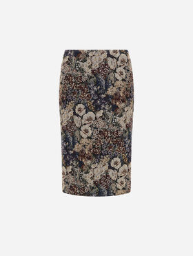 ROCK AUS JACQUARD MIT FLORALEM MOTIV