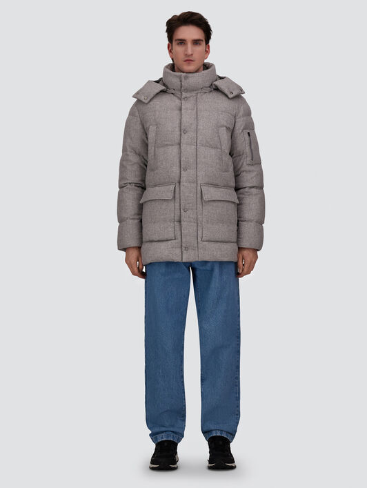 SHORT PARKA IN CASHMERE AND SILK