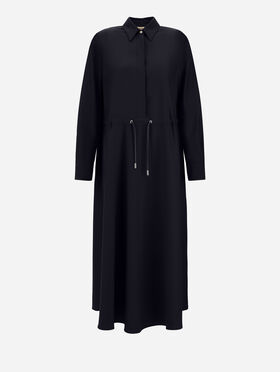 HEMDBLUSENKLEID AUS WOLLGABARDINE