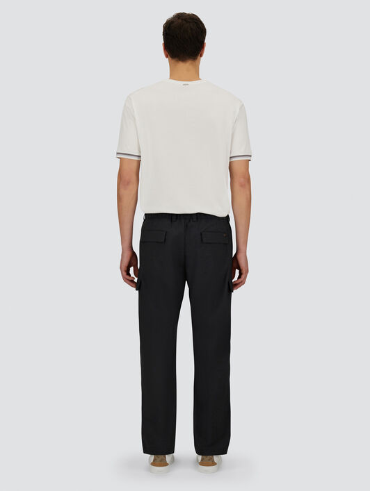 CARGOHOSE RESORT AUS ELASTISCHEM NYLON MIT MÉLANGE-EFFEKT