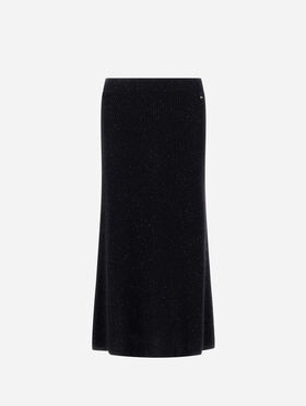 JUPE EN MOHAIR EN CÔTE ANGLAISE