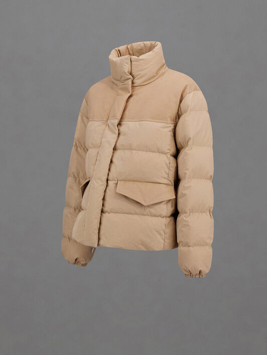 VESTE LAMINAR EN ORGANIC FEEL DOWN ET SUEDED COTTON