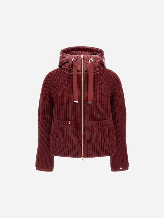 CARDIGAN IN COB STITCH WOOL AND NYLON ULTRALIGHT
