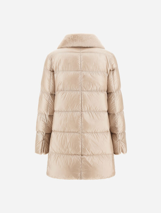 A-SHAPE JACKET IN NYLON ULTRALIGHT AND LADY ALTERNATIVE FUR