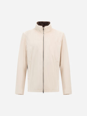 BOMBERJACKE RESORT AUS MIKROFASER MIT VELOURSLEDEREFFEKT UND LIGHT FAUX FUR