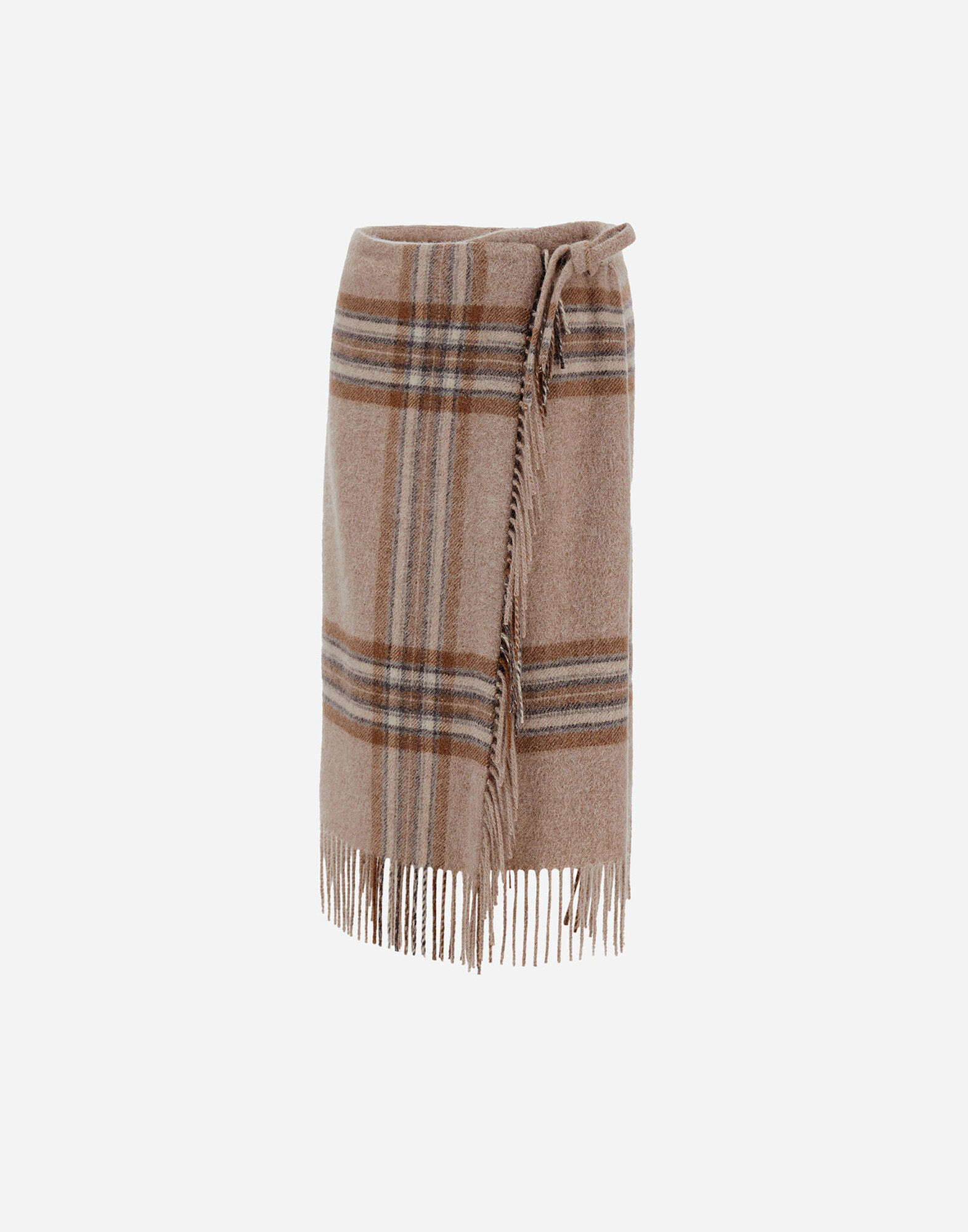 ALPACA SKIRT WITH CHECK PATTERN
