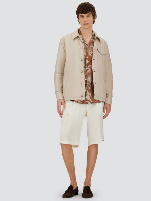 OVERSHIRT RESORT AUS LEICHTEM, MATTEM NYLON UND MIKROFASER MIT VELOURSLEDEREFFEKT