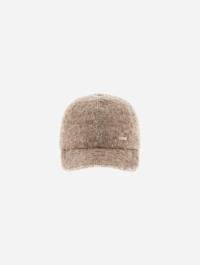 BASEBALL CAP IN ALPACA BOUCLÉ FABRIC