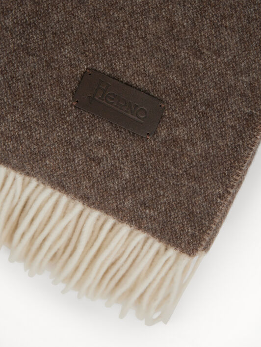 HERNO HABITA DOUBLE-SIDED WOOL AND CASHMERE BLANKET