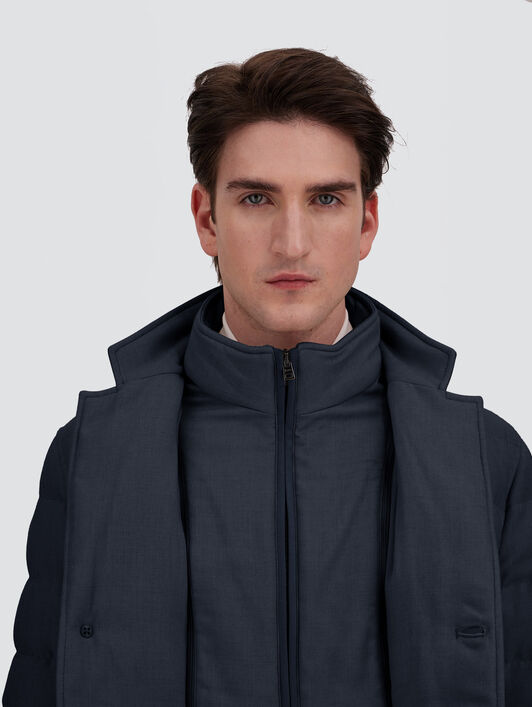WOOL-BLEND, VISCOSE AND SUEDE-EFFECT BLAZER