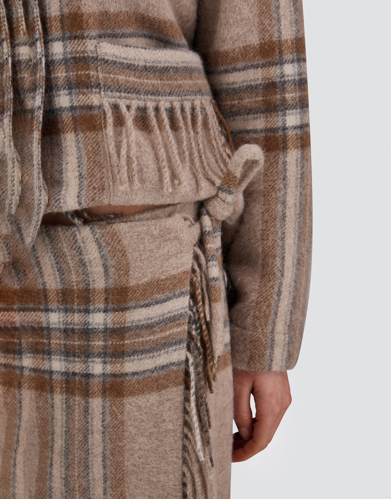 ALPACA SKIRT WITH CHECK PATTERN