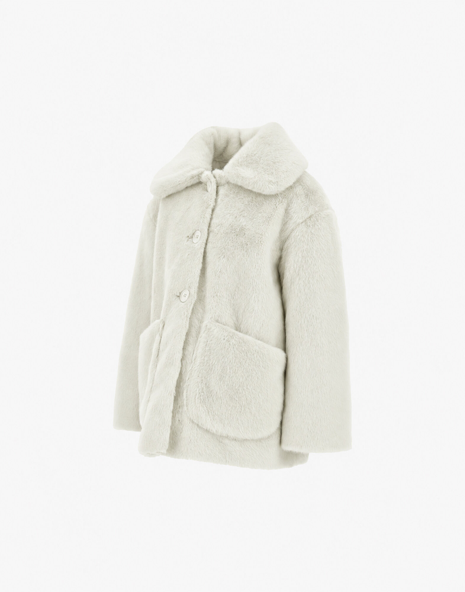 BEAVER-EFFECT FUR-TOUCH COAT