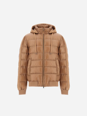 BOMBERJACKE RESORT AUS NYLON ULTRALIGHT UND MIKROFASER MIT VELOURSLEDEREFFEKT