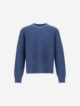 CASHMERE AND WOOL FISHERMAN'S RIB SWEATER