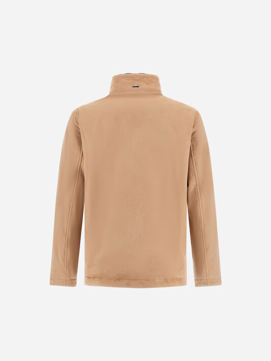 BOMBERJACKE RESORT AUS MIKROFASER MIT VELOURSLEDEREFFEKT UND LIGHT FAUX FUR