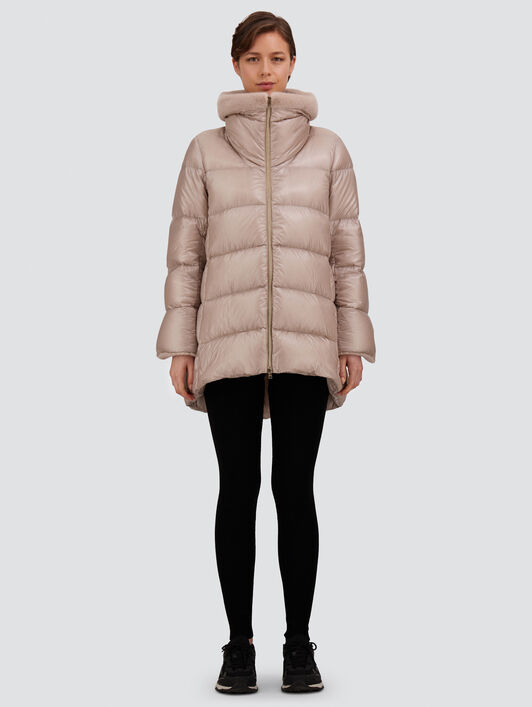 A-SHAPE JACKET IN NYLON ULTRALIGHT AND LADY ALTERNATIVE FUR