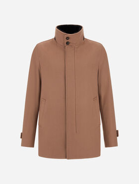KURZMANTEL AUS REINEM KASCHMIR UND SUEDE EFFECT