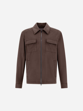 OVERSHIRT RESORT AUS MIKROFASER MIT VELOURSLEDEREFFEKT