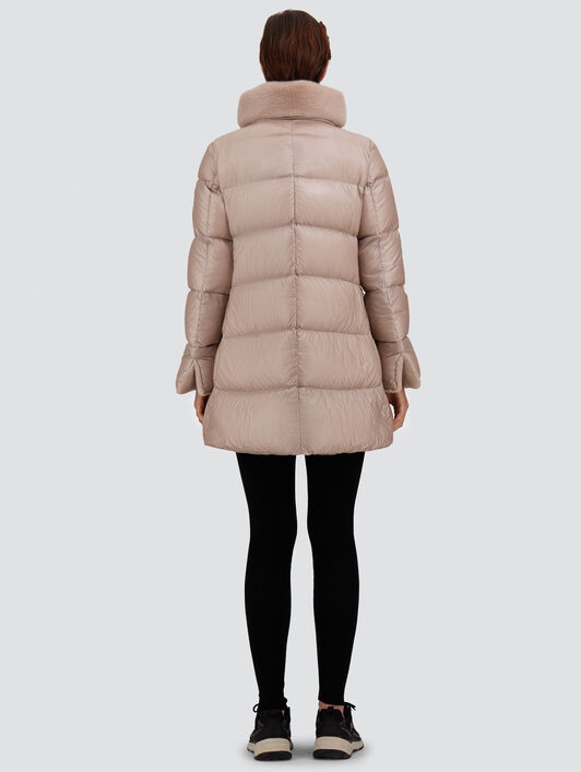 A-SHAPE JACKET IN NYLON ULTRALIGHT AND LADY ALTERNATIVE FUR