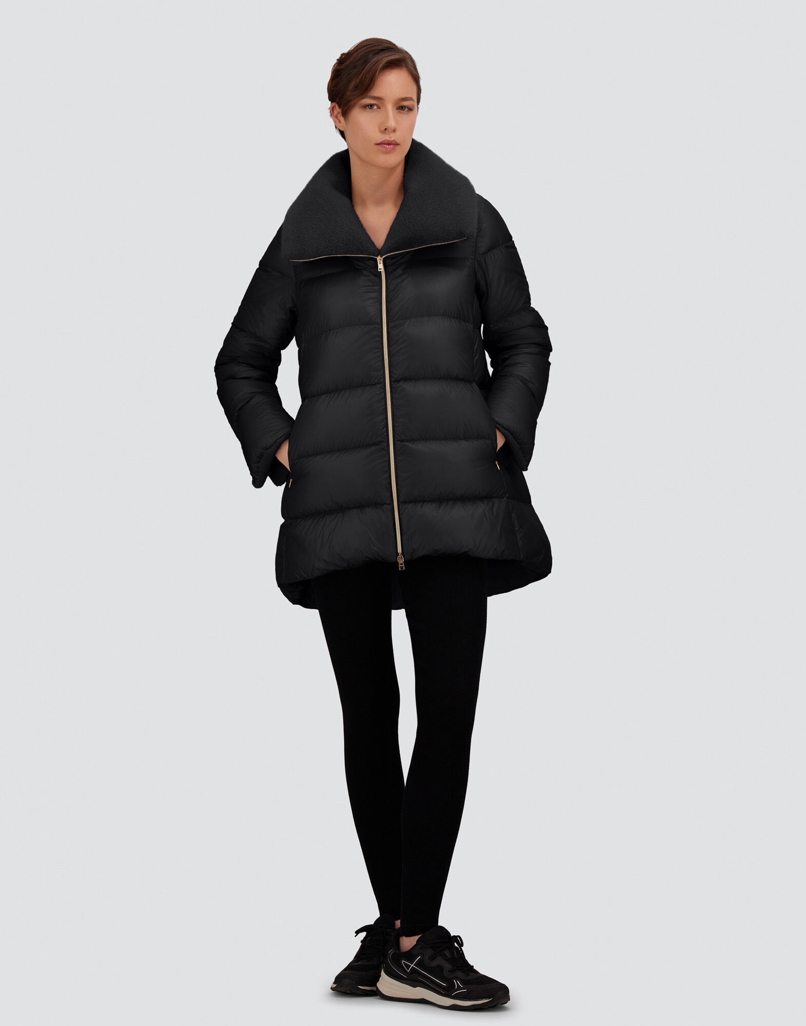 A-SHAPE JACKET IN NYLON ULTRALIGHT AND LADY ALTERNATIVE FUR