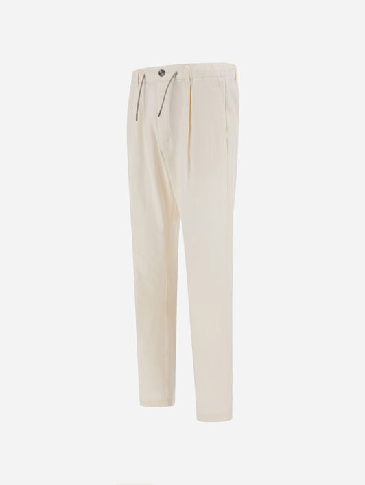 COTTON AND CASHMERE CANVAS TROUSERS