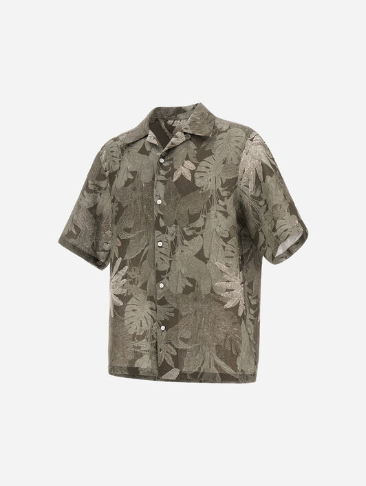 RESORT SHIRT IN LINEN WITH TROPICAL PRINT