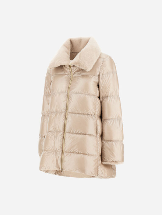 A-SHAPE JACKET IN NYLON ULTRALIGHT AND LADY ALTERNATIVE FUR