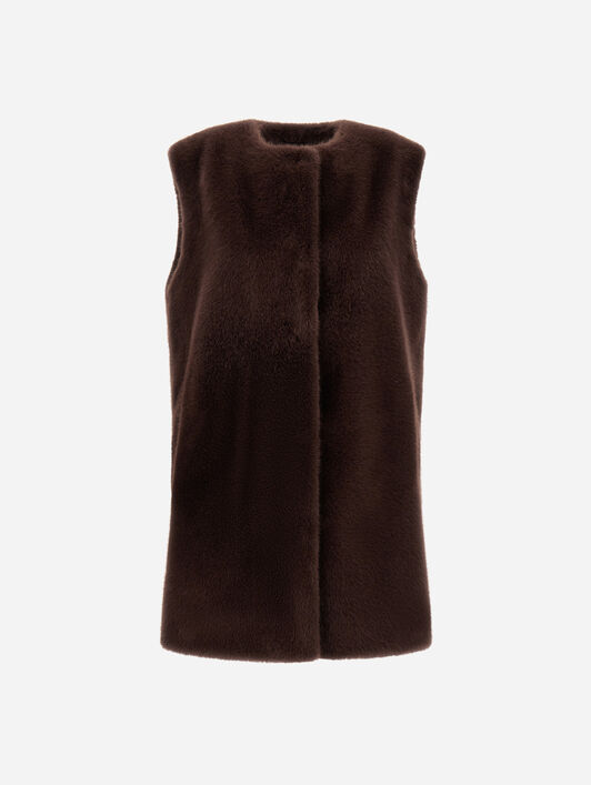 RESORT VEST IN FAUX FUR WITH BEAVER EFFECT