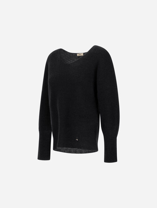 ALPACA AND WOOL STOCKING-STITCH JUMPER
