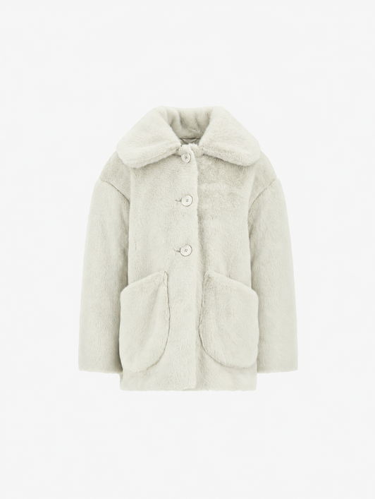 BEAVER-EFFECT FUR-TOUCH COAT