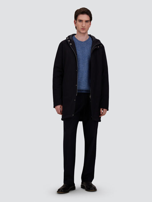 CASHMERE AND WOOL FISHERMAN'S RIB SWEATER