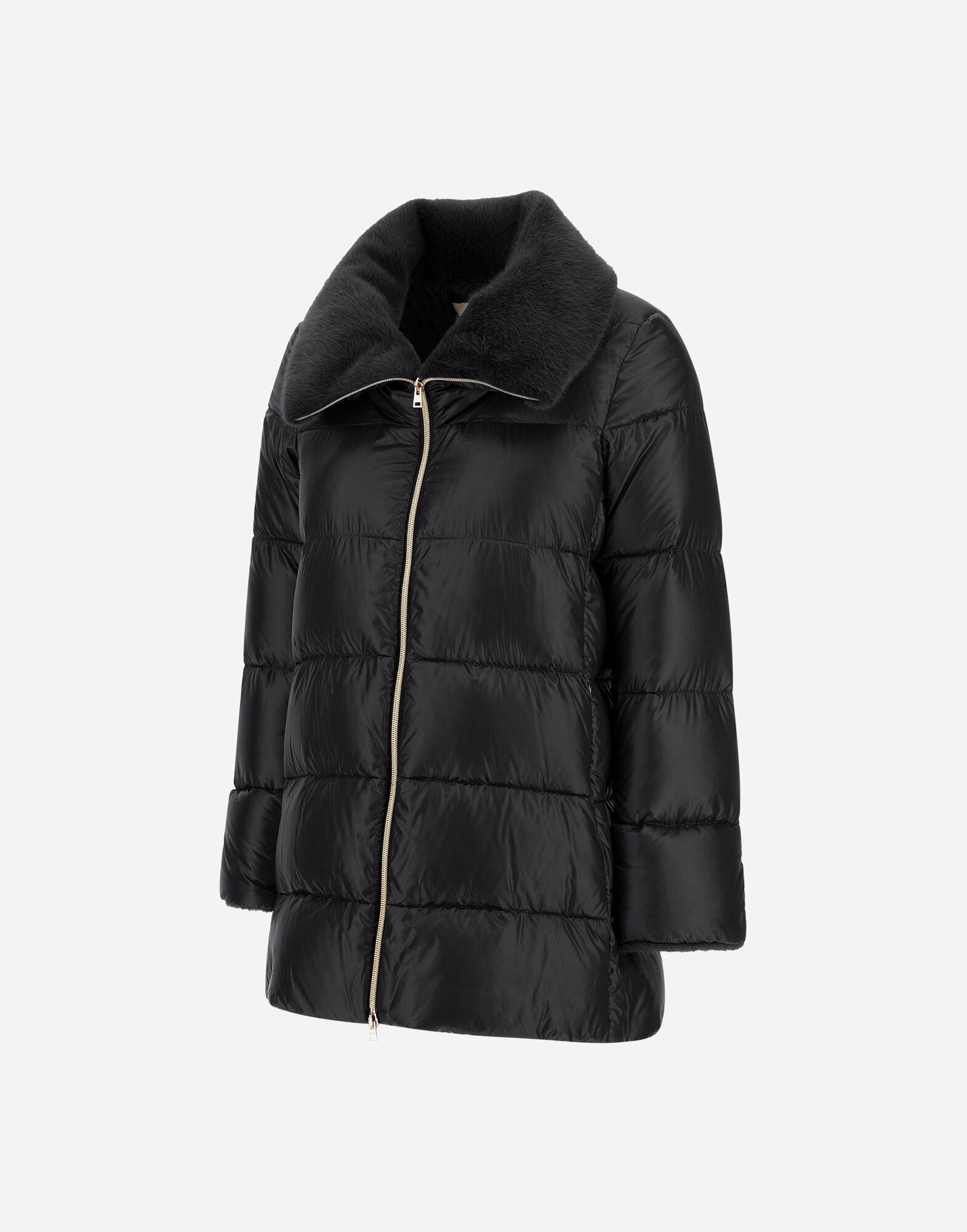 A-SHAPE JACKET IN NYLON ULTRALIGHT AND LADY ALTERNATIVE FUR
