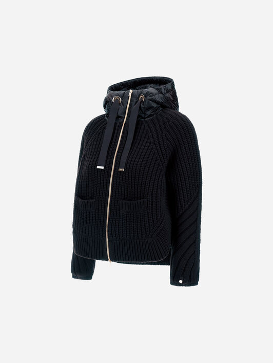 CARDIGAN IN COB STITCH WOOL AND NYLON ULTRALIGHT